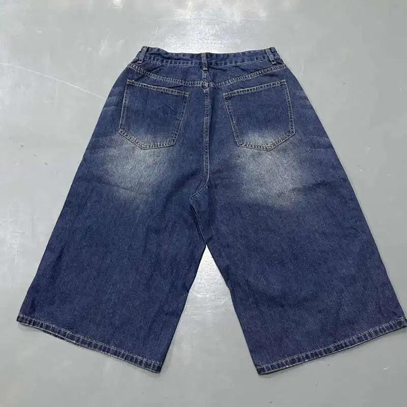 IEFB Summer Men's Denim Pants Old Blue Washed Male Jeans Straight Casual Menwear Loose Wide Leg Trousers New Fashion 9C354